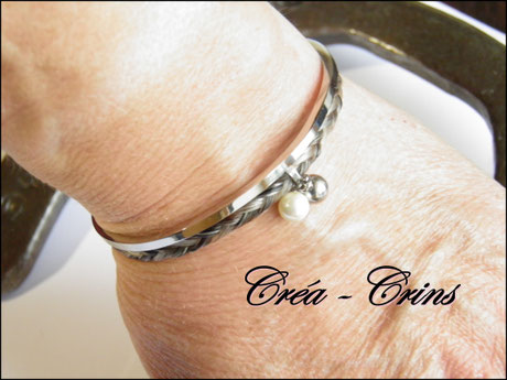bracelet crin de cheval personnalisable et acier inoxydable 