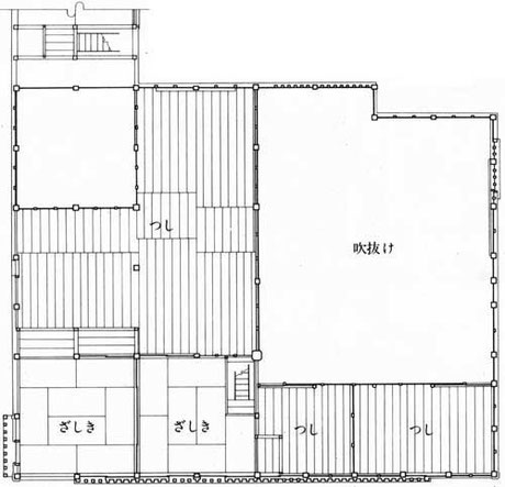 今井町 今西家 ニ階 間取り図/Imanishi family residence Upper floor plan