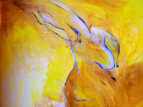 "Hase Innenhof 1970" / Öl auf Leinwand, 1999, 200 x 150 cm. Privathaus Turin, I