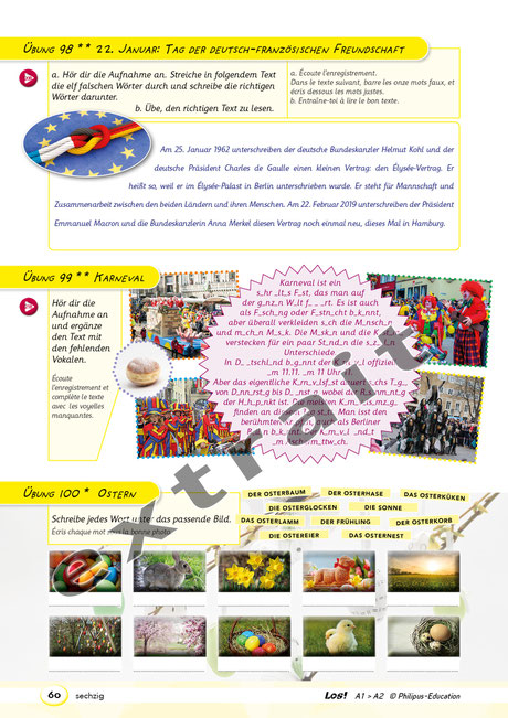 Extrait du cahier d'activités LOS! A1-A2 (Philipus-Education)