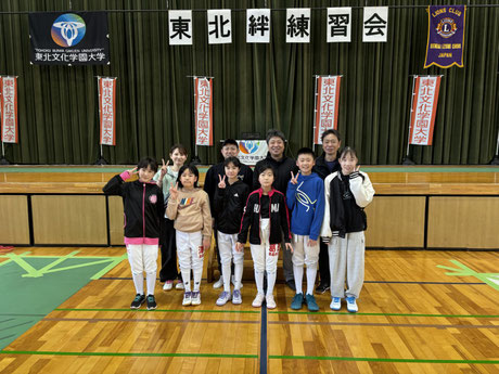 東北絆練習会に、県ジュニア６名が参加