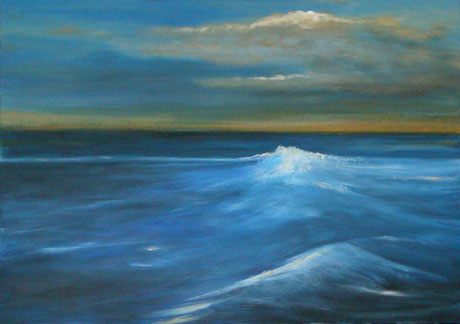 Gemälde in Blau Meer Acryl