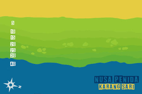 Nusa Penida Karang Sari diving site map