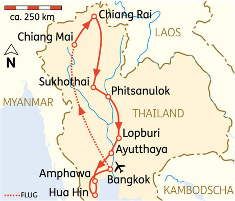 15 Tage Rundreise Thailands Höhepunkte inkl. Flug (Badeverlängerung zusätzl. a.A.)