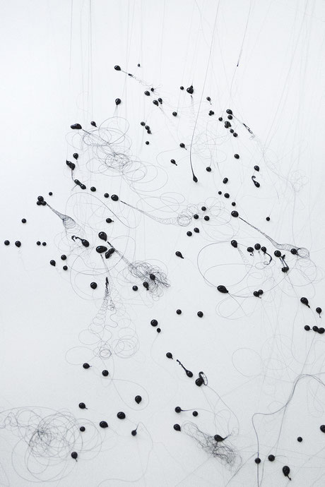 silicone drawing black, print on white paper 100 x 200 cm, 2017