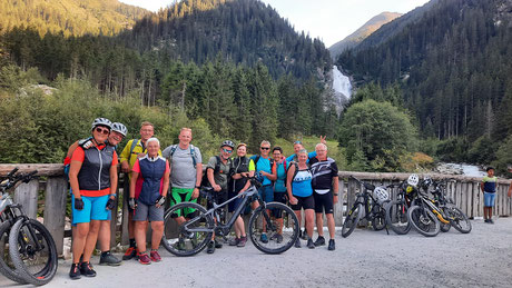 Aug. 2023: Die Tresdorfer eBiker kommen weit herum und haben schöne Fotos aus dem Krimmler Achental geschickt.