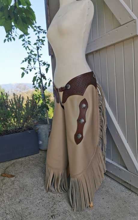 chinks cuir pleine fleur ranching western 