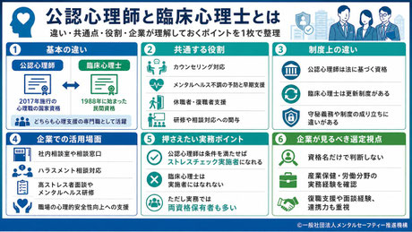 公認心理師と臨床心理士の違い、役割、起業での活用場面などの解説ガイド