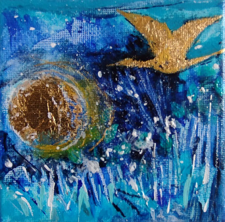 Elisabeth Augendre artiste peintre en Ariège acrylique impressionnisme les oiseaux de soleil 15