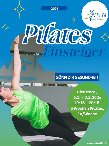 PILATES Einsteigerkurs: Start 6.1.2026 @Vita-Fit in Hunzenschwil