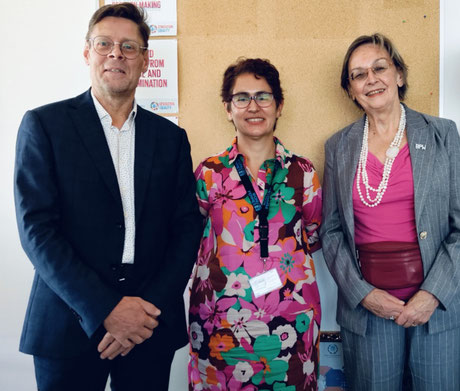 Senegal, October 2023 - Start of the pilot program in Senegal with Philippe Lambert, Helena Ruiz, UN Women Regional Coordinator in Dakar, Senegal, and Dr. Catherine Bosshart