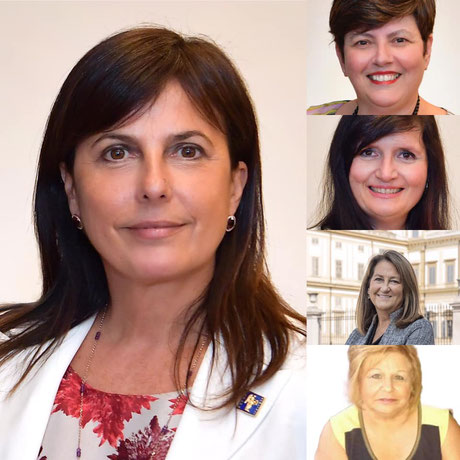 Fiammetta Perrone, FIDAPA BPW Italy President 2021-2023; (from top to bottom) Cettina Corallo, Anna Maria Elvira Musacchio, Paola Cairoli, Maria Concetta Olivieri 