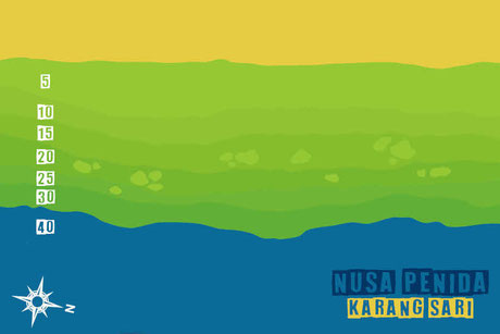 Carte su site de plongée de Karang Sari à Nusa Penida