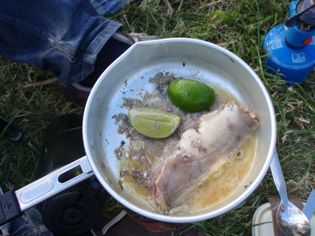Not typical festival food and probably not the best idea unless you want your tent to smell of fish for the next 4 days.