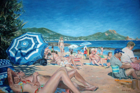 Boulouris, le parasol bleu - Boulouris, the Blue Beach Umbrella (Remi Acquin)