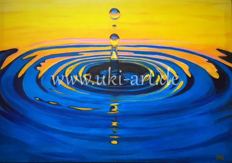 Drops - Acryl auf Leinwand, 70 x 100 cm