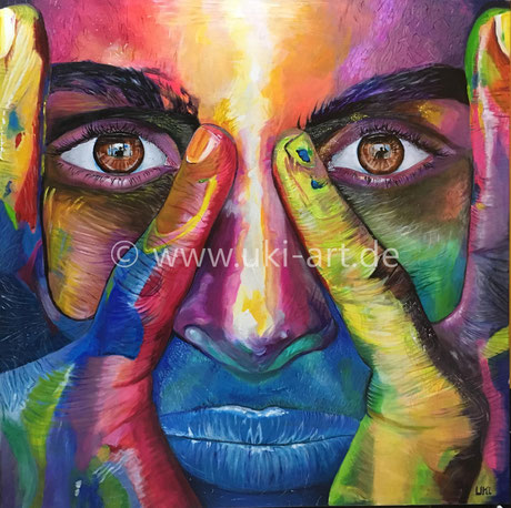 verkauft: Hypnotic - Acryl auf Leinwand, 80 x 80 cm