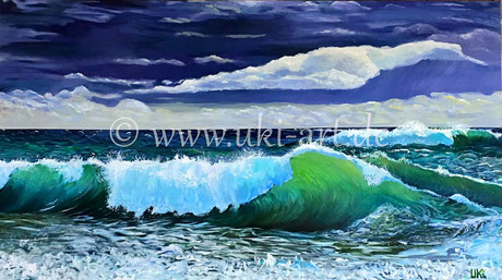 Die Welle, Acryl auf Leinwand, 80 x 160 cm