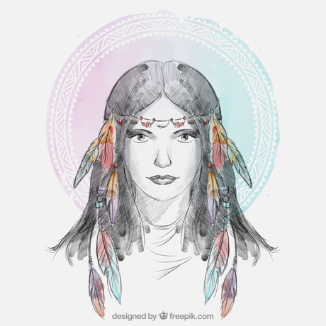 hippie, girl, mädchen, boho, bohemian, frau, blumenkind, indianerin, indianderfrau, federschmuck, haar