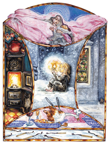 Märchenillustration Weihnachten Winterbild