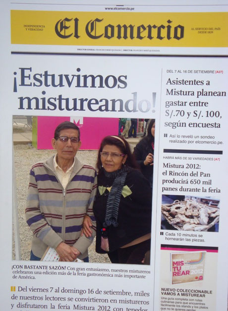 Lucho y Cristina en Mistura (fiesta gastronómica mas importante en Perú)
