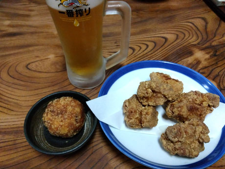 おからコロッケ　かしわの唐揚げ