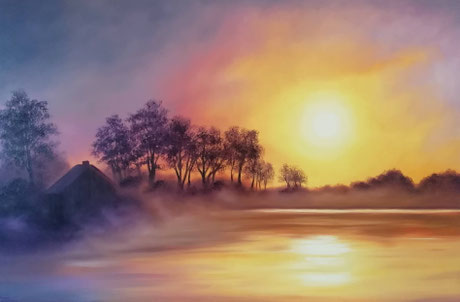 Licht - Ölgemälde - Kunst - Sonnenaufgang