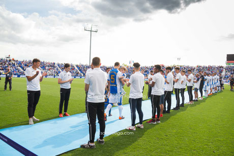 Leganés, despedida, mantovani, capitán, grada, afición, fondo sur, fondo norte, butarque, liga santander, madrid