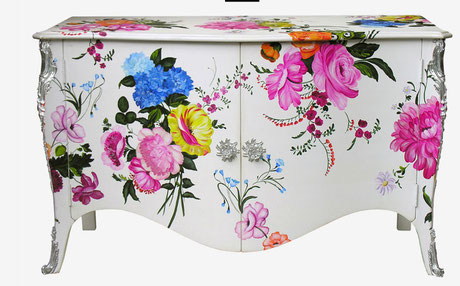 Commode fleurie Moissonnier