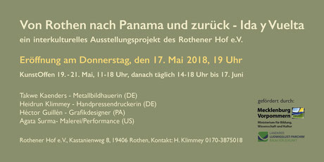 Flyer zum Ausstellungsprojekt Von Rothen nach Panama und zurück