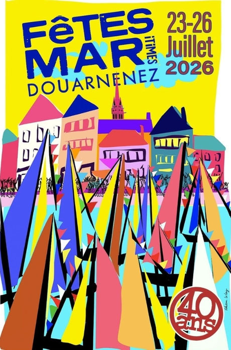 Plakat Fêtes Maritimes in Douarnenez, Maritimes Festival, 23.-26. Juli 2026
