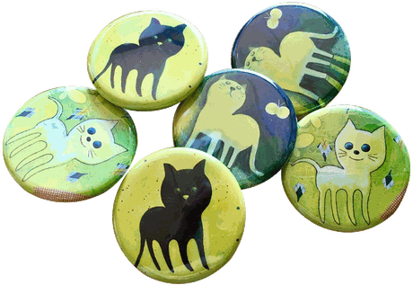 月と猫缶バッジ Badge 田川誠 タガワマコト たがわまこと awamakoto Com