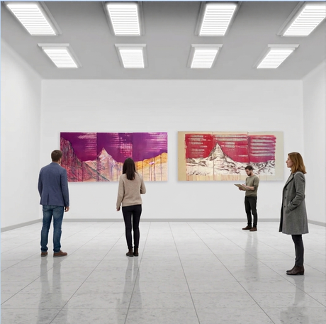 Ausstellung mit Schweizer Berglandschaften von Uta Nitschke