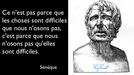 Ce n'est pas parce que les choses sont difficiles que nous n'osons pas, c'est parce que nous n'osons pas qu'elles sont difficiles. Sénèque chez wizworld