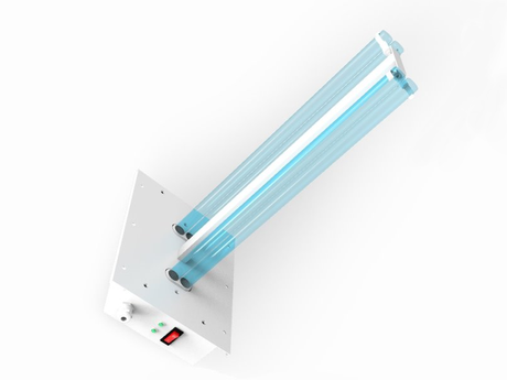 BBM UV-C-Einbausterilisator zur Sterilisierung der Luft in neuen oder bestehenden Umluftkanälen (HLK), tötet alle Viren, Bakterien und Pilze ab und entfernt unangenehme Gerüche. BBM Ledproducts