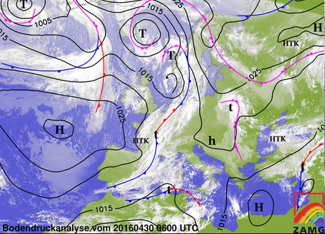 Grosswetterlage Hoch und Tief
