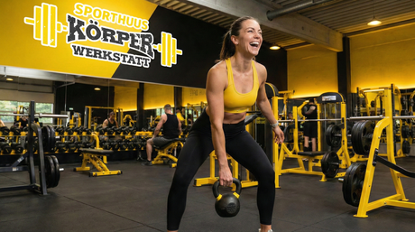 Frau beim Gewichte-Training bei - Dein Fitnessstudio in Friesoythe - Fitnesstraining in der Körperwerkstatt