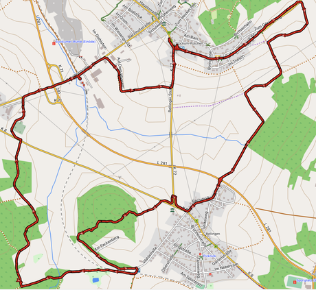 GPXTrack "Wanderung durch das NSG "Quellgebiet Enspeler Bach / Hornister"