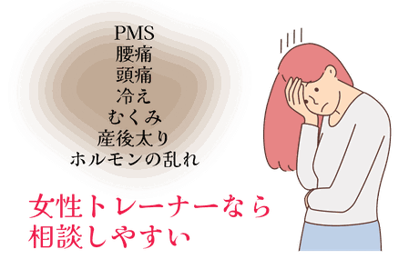 女性特有の体の相談ができる