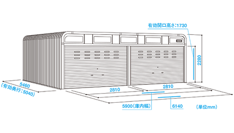 カスケードガレージNS-4000ワイド寸法