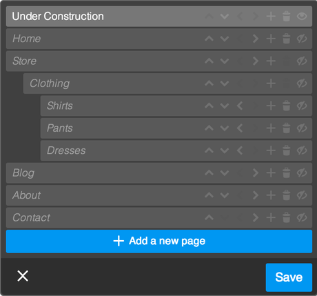 hide pages under construction
