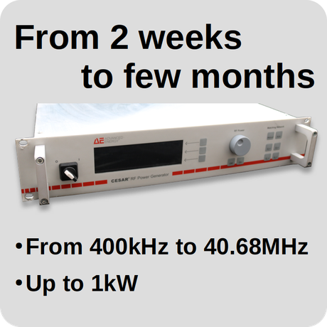 Rental of RF power generators and impedance matching networks