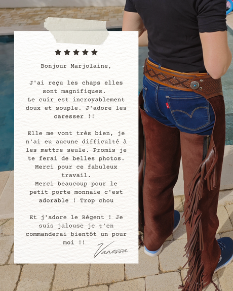 CHAPS WESTERN CUIR ARTISANALES FRANCE 