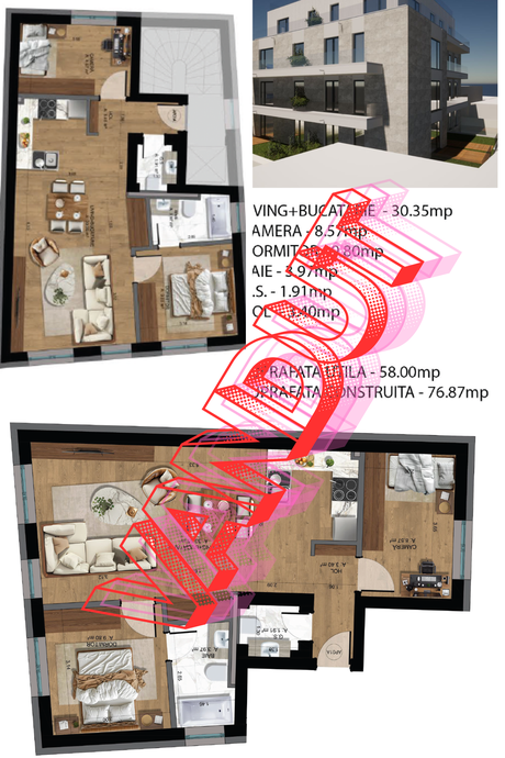 Apartament 3 camere lux, apartament nou, București ultracentral