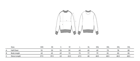 Größentabelle für Pullover: Finde deine passende Größe von XS bis 5XL. Angaben zu Brustweite, Ärmellänge und Gesamtlänge helfen dir, den perfekten Sitz zu finden. Ideal für Damen und Herren – einfach ausmessen und die beste Größe wählen.