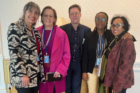 New York at the UN, March 2024, Working on Fundraising - With Meral Guzel (left), Women’s Entrepreneurship Accelerator at UN Women, and Setcheme Jeronime Mongbo, UN Coordinator for Sierra Leone 