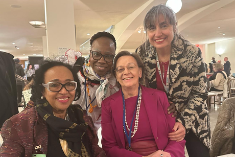 UN, March 2024 - Working on Fundraising: Hadia Gondji and Catherine Bosshart with Dr. Josianne Ougadogo, Burkina Faso, and Meral Guzel, Women’s Entrepreneurship Accelerator at UN Women