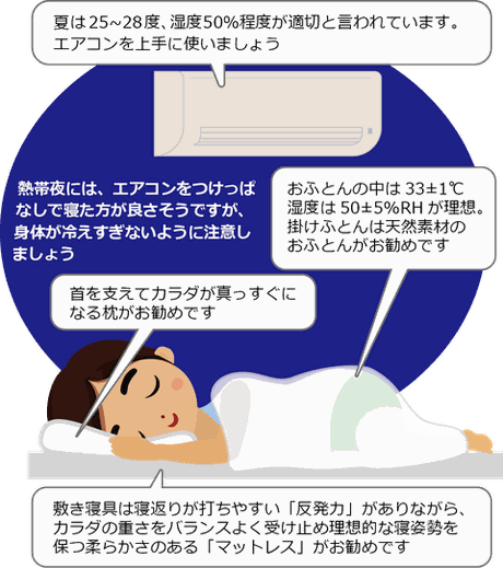 夏の睡眠環境図