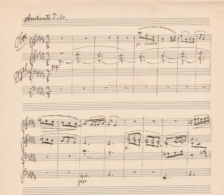 第2楽章を編曲した『Rhepsodie ラプソディー』オーボエバージョン。直筆稿 (BSB Mus.ms. 4597-1)