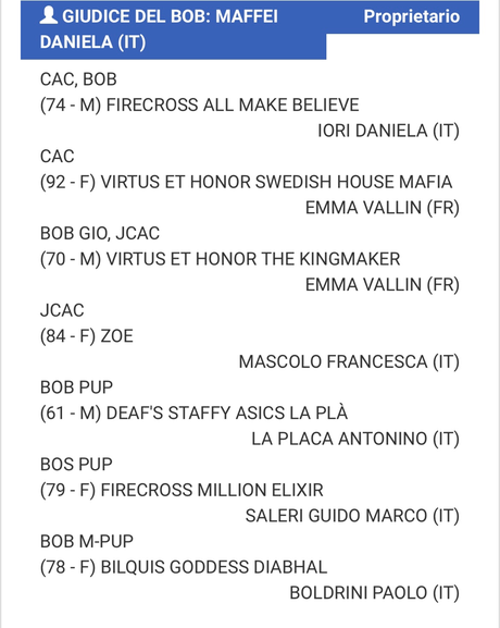 Risultati Expo Speciale Terrier Bologna 18/02/23